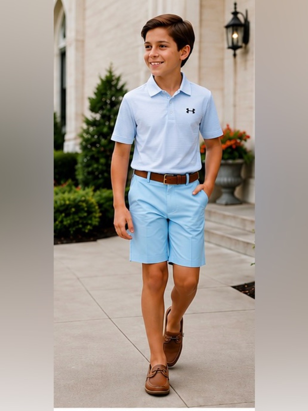 Under Armour Youth Large Baby Blue Golf-like Shorts BNWT Performance Stretch